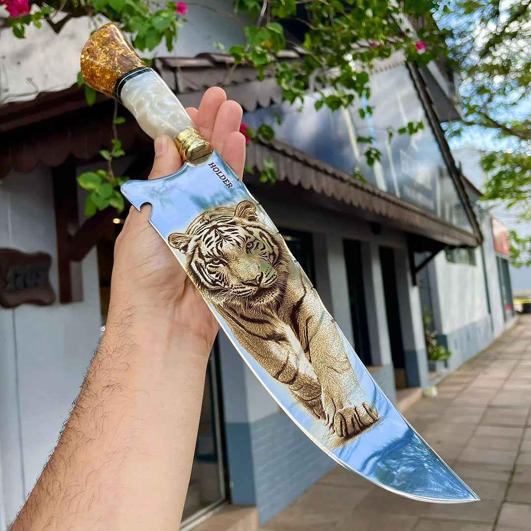 PICANHEIRA GOLD TIGER PARA CHURRASCO 10'' AÇO INOX
